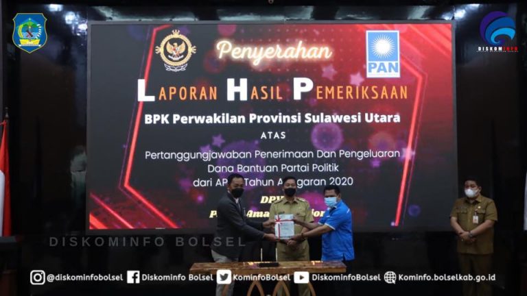 Penyerahan LHP 2020,  Bolsel Diwakili Wabup Dedy