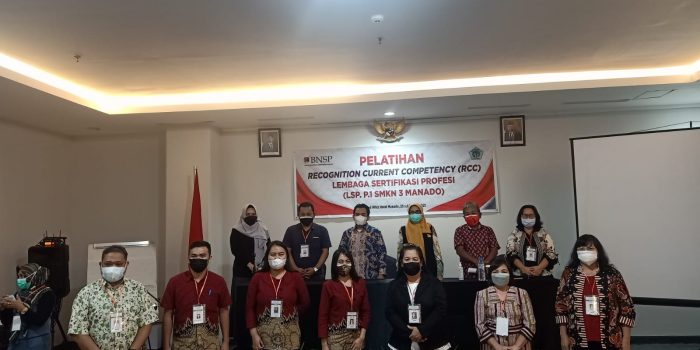 LSP.P1 SMK Negeri 3 Manado Laksanakan Pelatihan Untuk Para Asesor Sulawesi Utara