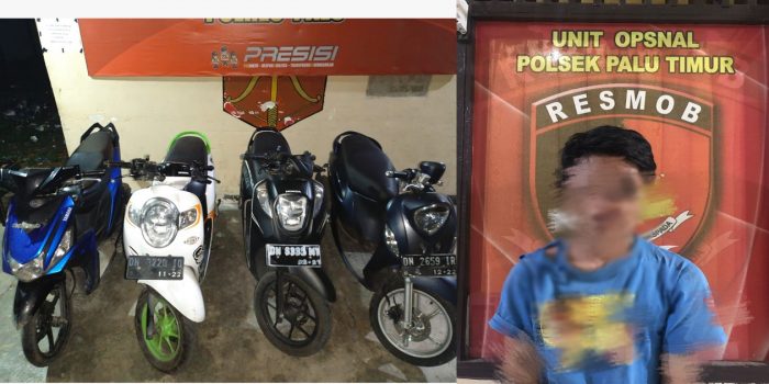 seorang terduga pelaku pencurian motor (curanmor) MA (47), di Kelurahan Tondo, Kecamatan Mantikulore, Kota Palu.