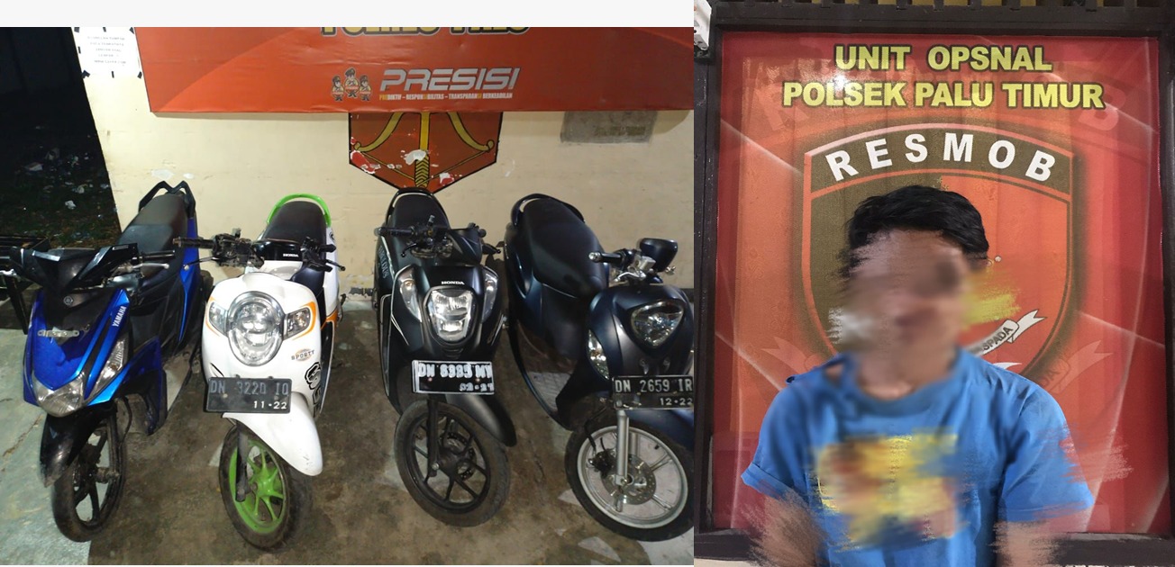 seorang terduga pelaku pencurian motor (curanmor) MA (47), di Kelurahan Tondo, Kecamatan Mantikulore, Kota Palu.