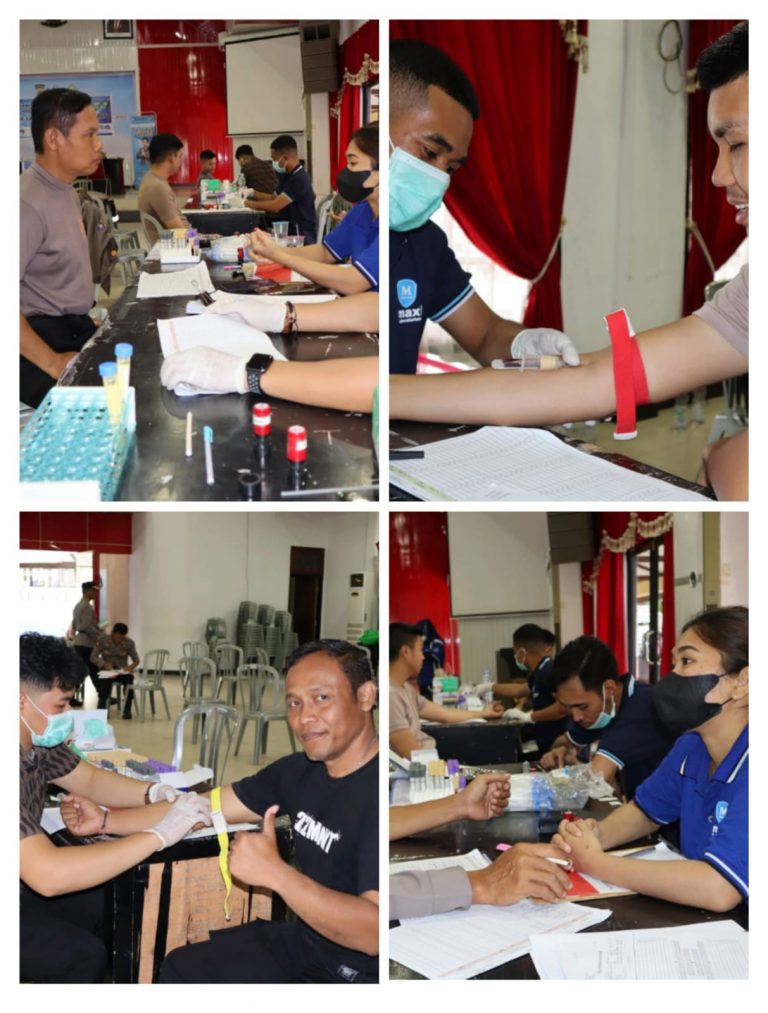 110 Personel Polresta Palu Ikut Pemeriksaan Kesehatan Berkala, Pastikan Tubuh Polisi Fit Saat Bertugas