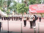 Kapolresta Palu Kombes Pol Barliansyah, SIK MH memimpin upacara serah terima jabatan (Sertijab) Kapolsek Palu utara Selasa 15/3/2023.
