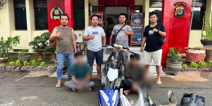 Tim Opsnal Polsek Palu Selatan telah melakukan penangkapan terhadap 2 orang pelaku pencurian motor (Curanmor) yang terjadi di Jalan Merpati, Kelurahan Tanamodindi, Kecamatan Mantikulore, Kota Palu. Foto : Humas Polsek Palu Selatan, Polresta Palu