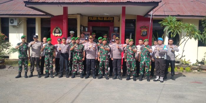 Sinergitas di HUT Bhayangkara ke 77, DanKima 711 Raksatama Dan DanKiban 711 Raksatama Silaturahmi ke Polsek Palu Selatan