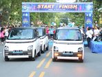 Ditlantas Polda Sulteng Gelar parade mobil listrik dan fun run dihari lalu lintas Bhayangkara ke-68 tahun 2023