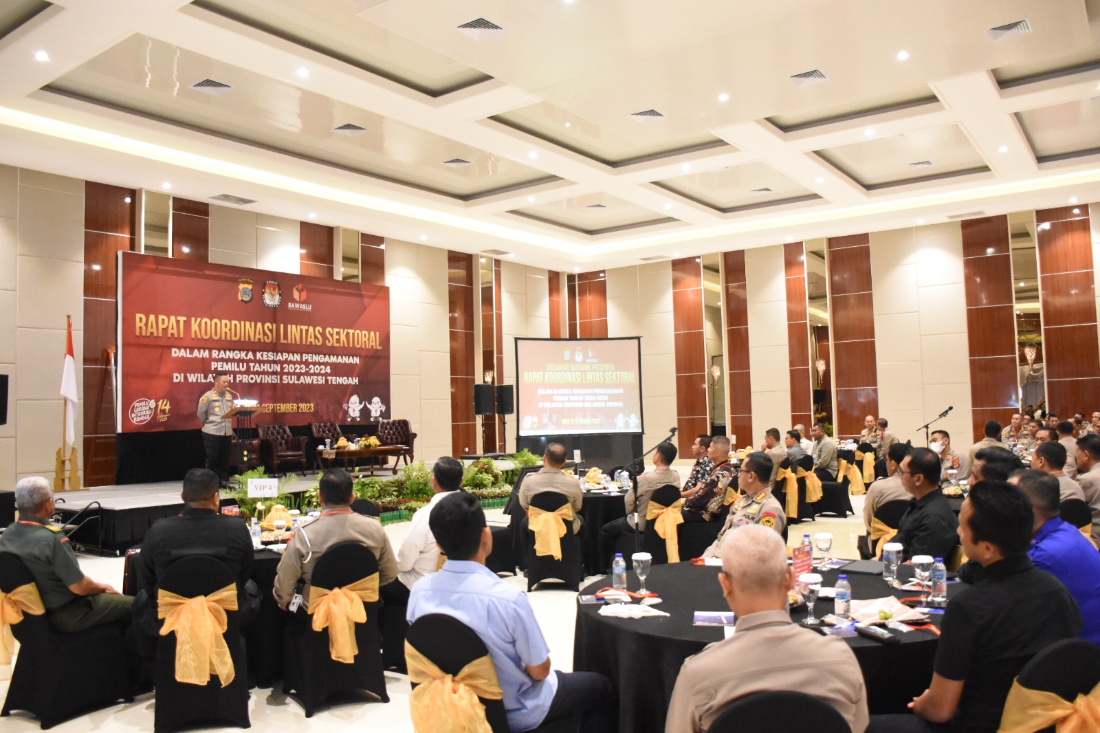 Situasi Rapat Koordinasi Lintas Sektoral dalam rangka menghadapi Pemilihan Umum (Pemilu) 2024. Foto : Humas Polda Sulteng