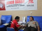 HUT Humas Polri Ke-72, Bidhumas Polda Sulteng Gelar Donor Darah. Foto : Humas Polda Sulteng