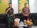 Kapolsek Palu Barat AKP Rustang, SH MH bersama jajarannya berkunjung ke Danramil 1306-01/Palu Barat. Foto : Humas Polsek Palu Barat, Polresta Palu