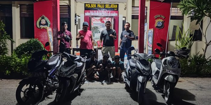 Polsek Palu Selatan tangkap tiga orang pelaku pencurian sepeda motor, di Kota Palu. Foto : Humas Polsek Palu Selatan, Polresta Palu