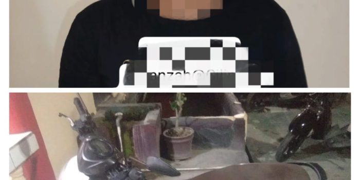 Polsek Palu Barat, Menahan salah satu tersangka perampasan motor nasabah di Kota Palu. Foto : Polsek Palbar, Polresta Palu