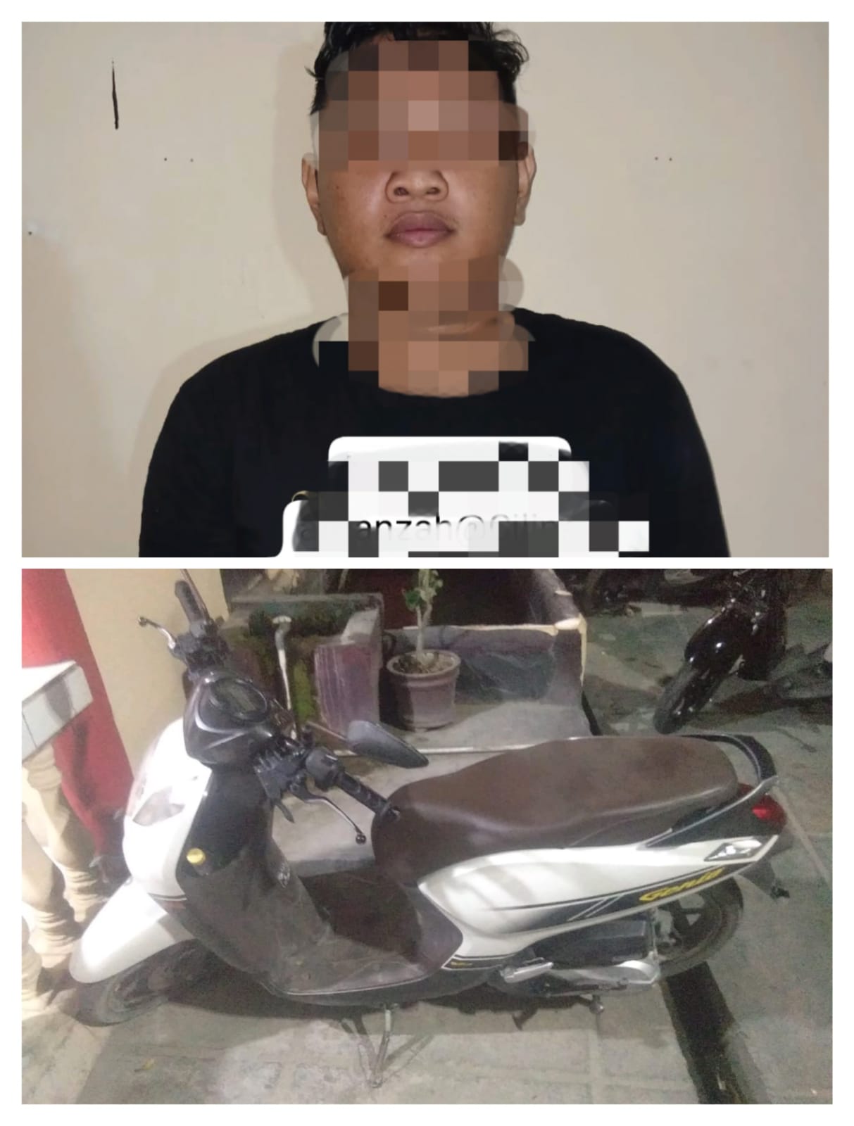Polsek Palu Barat, Menahan salah satu tersangka perampasan motor nasabah di Kota Palu. Foto : Polsek Palbar, Polresta Palu