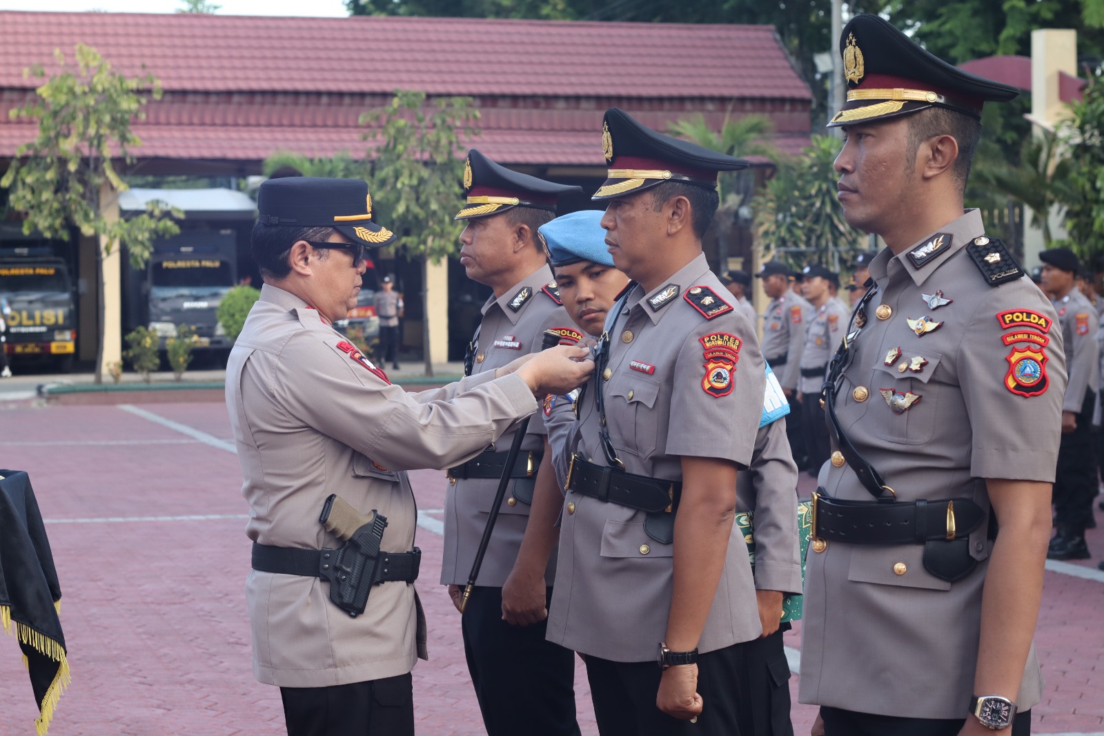 Kapolresta Palu, Kombes Pol Barliansyah, SIK MH yang memimpin langsung jalannya serah terima jabatan ketujuh pejabat utama, Polresta Palu. Foto : Humas Polresta Palu