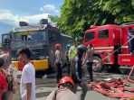 Kebakaran di Jl Moh Hatta, Kecamatan Palu Timur, Kota Palu, Sulawesi Tengah, ludes terbakar. Rabu (3/1/2024). Foto Doku : Humas Polda Sulteng