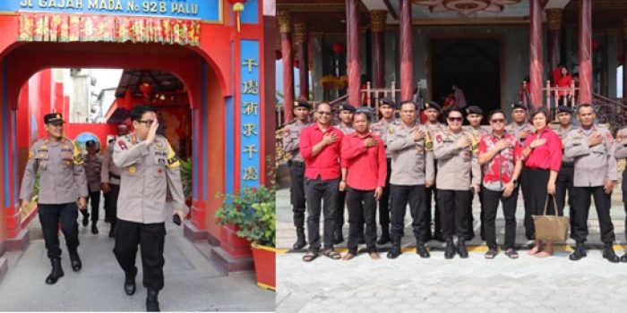 Kapolresta Palu didampingi dua Kapolsek kunjungi Vihara di Tahun Baru Imlek 2575
