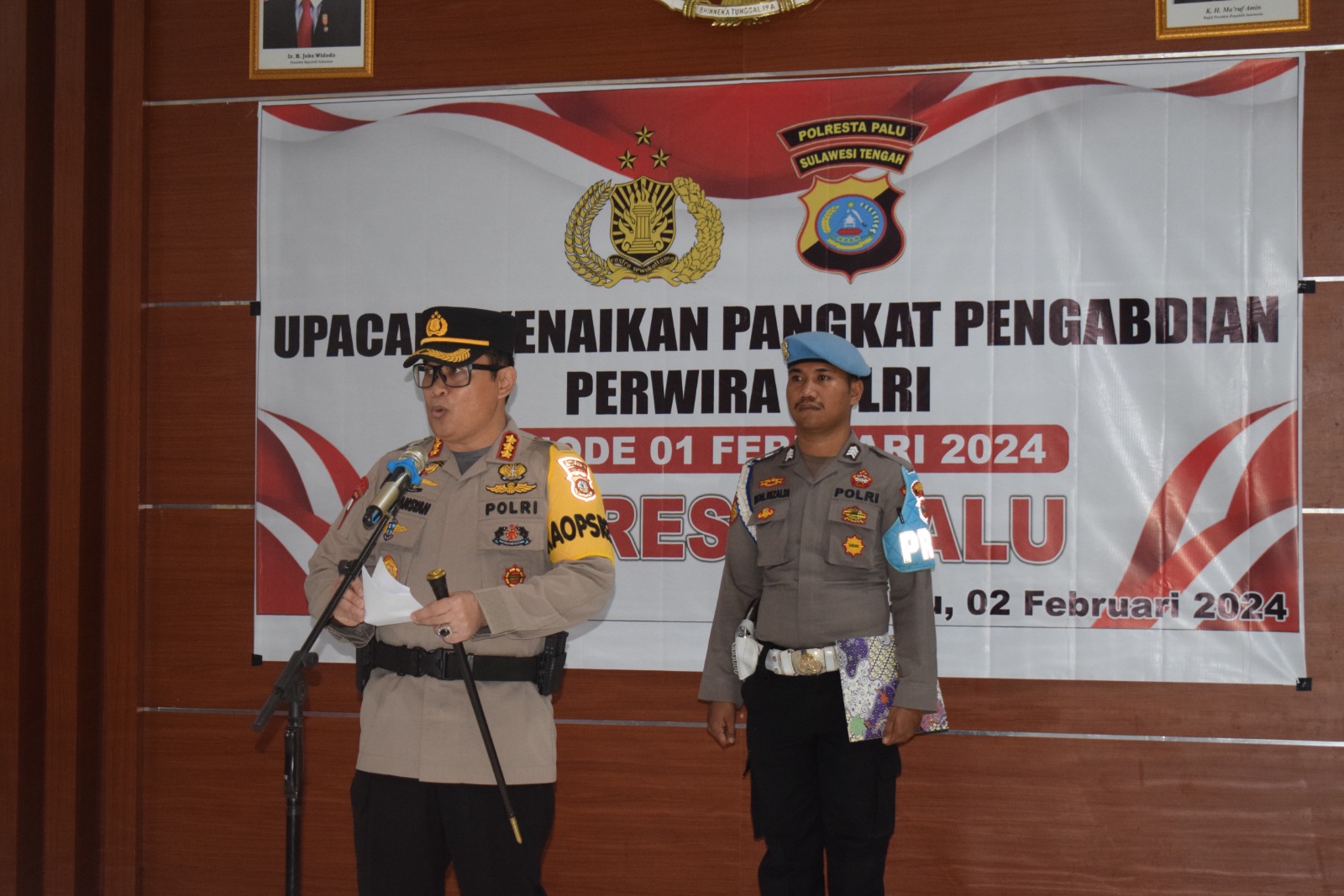 Kapolresta Palu pimpin kenaikan pangkat pengabdian