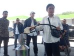 sidak SPBU Petugas dari gabungan dari kepolisian dan Disperindag melakukan sidak tiga SPBU di Kota Palu.