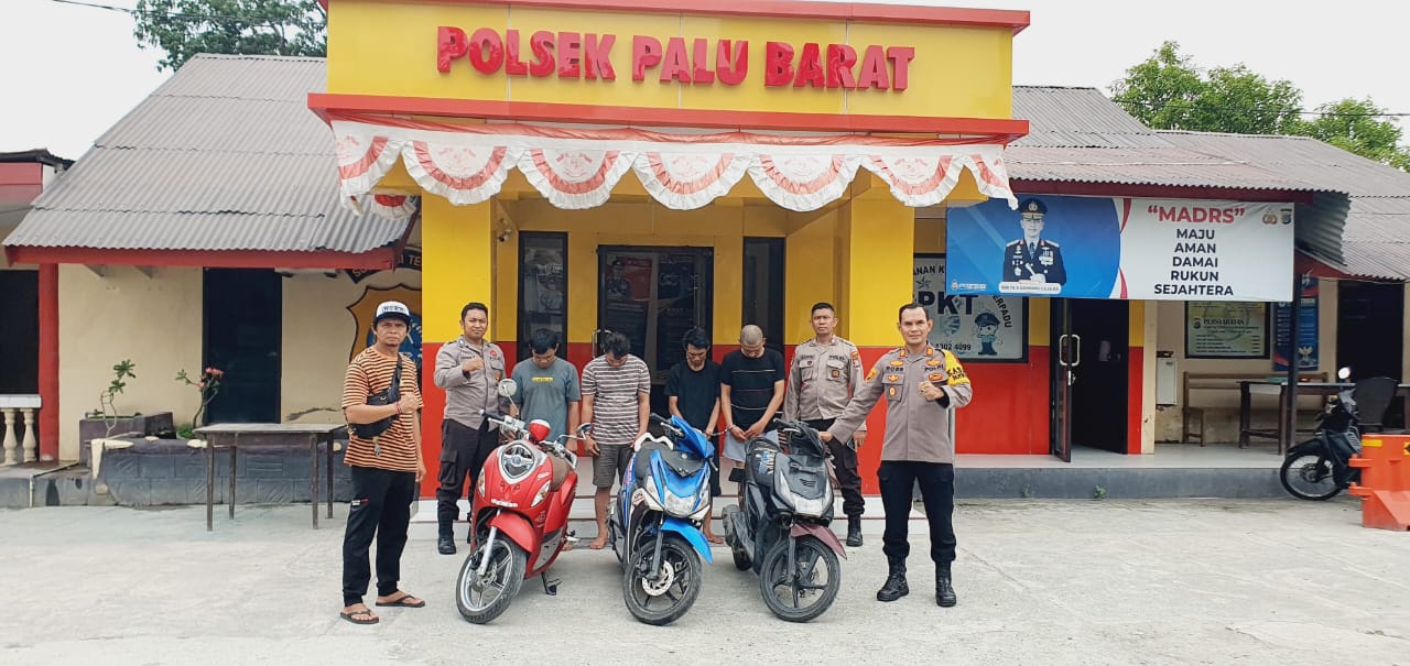 Polsek Palu Barat berhasil meringkus 4 orang kompoltan curanmor