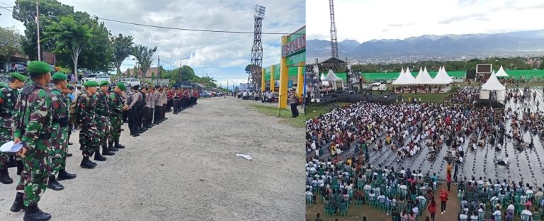 Ratusan Personel Polisi dan TNI Amankan Paskah Oikumene di Kota Palu