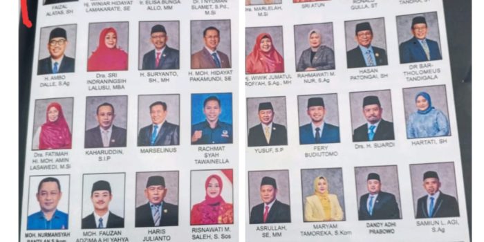 Nama Angota DPRD Sulteng 2024-2029. (Suarasulut.com/RN)