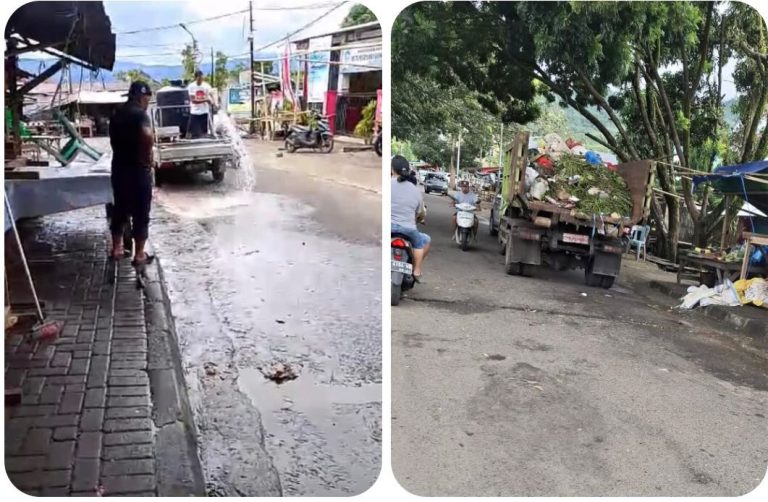 Dengar Keluhan Banyak Sampah Di Pasar Airmadidi, Dirut PUD Klabat Bersama Staf langsung Bersihkan