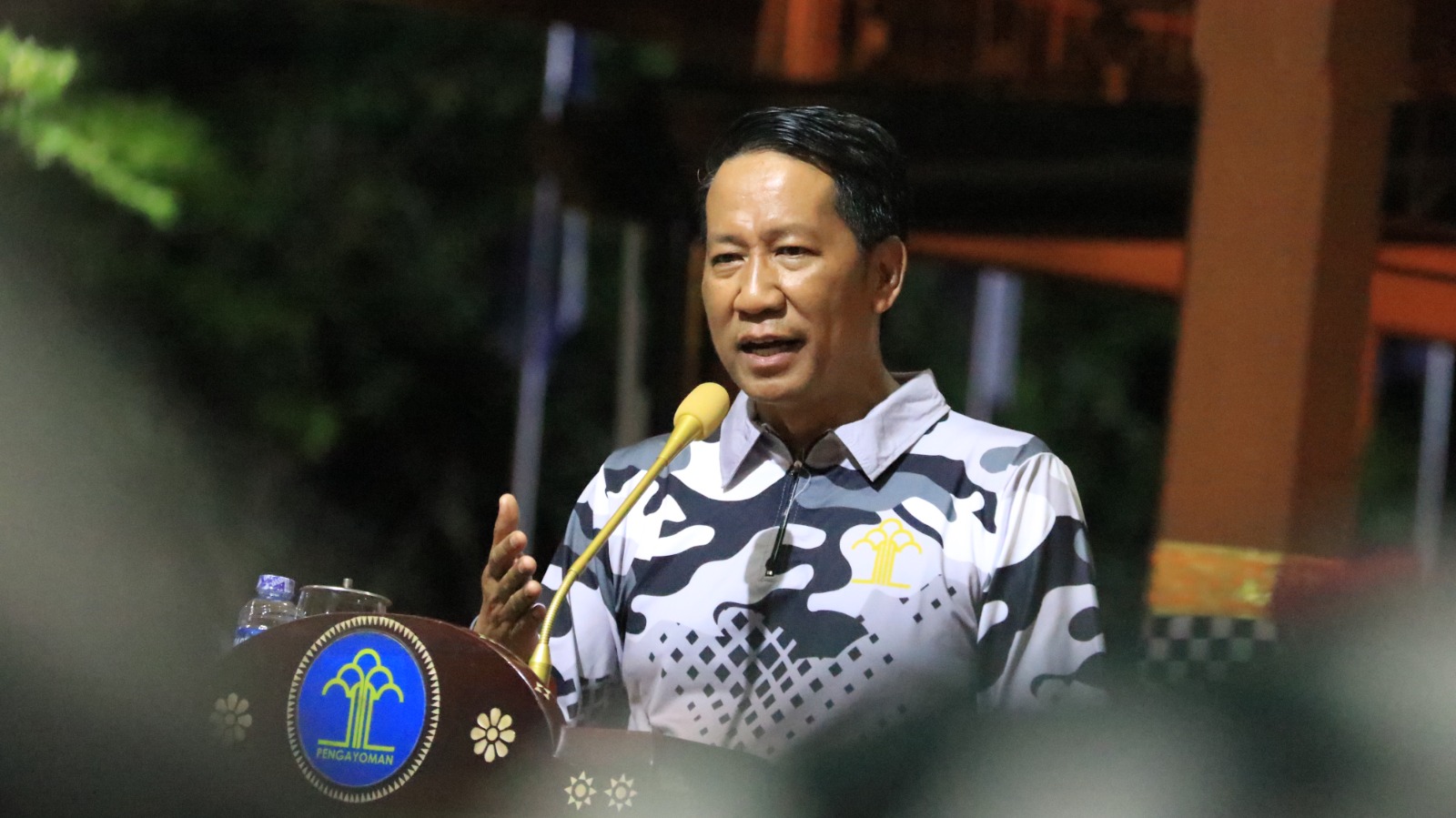 Menteri Hukum (Menkum), Supratman Andi Agtas mengajak seluruh jajaran Kementerian Hukum (Kemenkum) untuk bersama menggelorakan api semangat bela negara . (FOTO : ISTIMEWA)