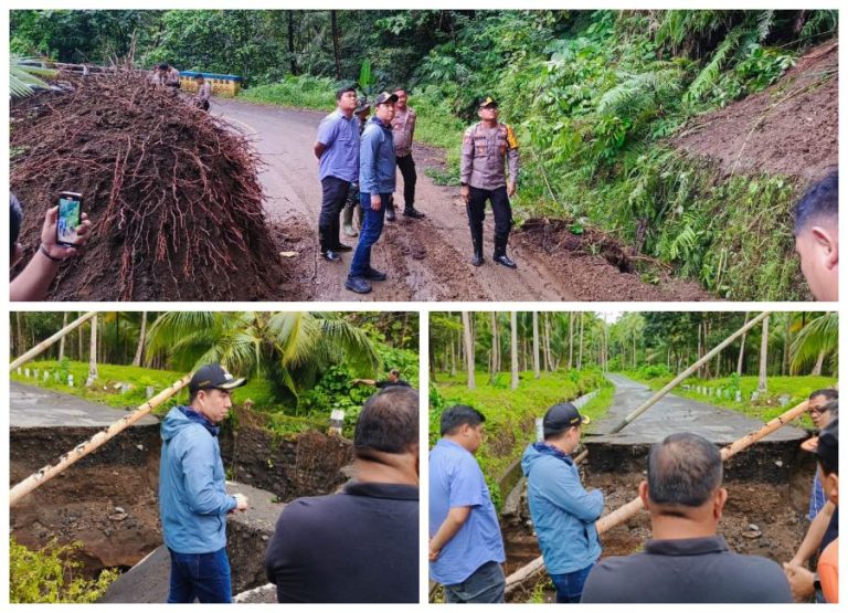 Antisipasi Cuaca Ekstrem, Bupati-Wabup Sangihe Pimpin Rapat Koordinasi dan Tinjau Langsung Lokasi Bencana