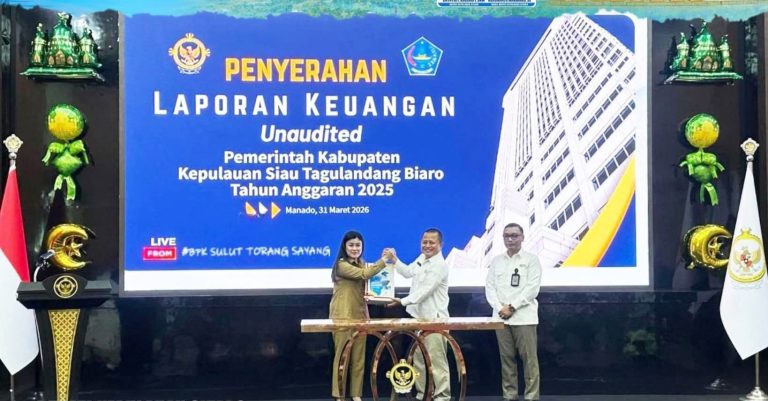 Bupati Sitaro Serahkan LKPD 2025 ke BPK Sulut, Tegaskan Komitmen Transparansi