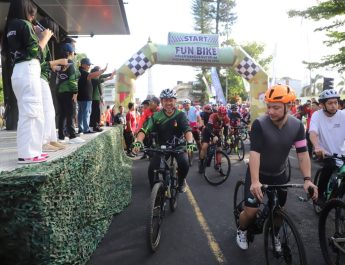 Kodam XIII/Merdeka Rayakan HUT ke-66, Wabup Mitra Fredy Tuda Turun Langsung Gowes Bersama TNI-Polri