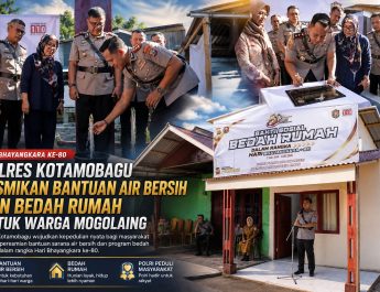 Polres Kotamobagu Resmikan Sarana Air Bersih dan Serahkan Bedah Rumah, Wujud Nyata Pengabdian di Hari Bhayangkara ke-80