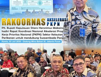 Sitaro Masuk Barisan Daerah Penggerak Swasembada Pangan, Plt Bupati Hadiri Rakornas Strategis di Jakarta
