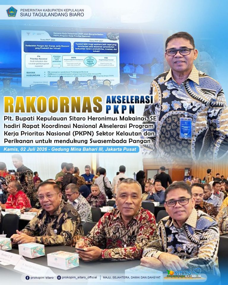 Sitaro Masuk Barisan Daerah Penggerak Swasembada Pangan, Plt Bupati Hadiri Rakornas Strategis di Jakarta