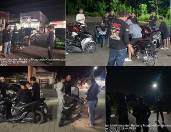 ‎Lolak Dipantau Tengah Malam! URC Resmob Polres Bolmong Gelar Patroli Cipta Kondisi