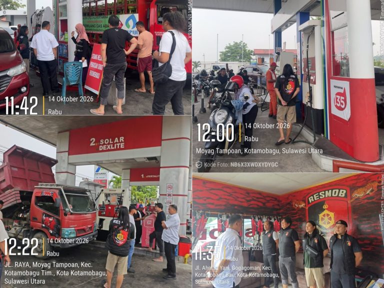 Cegah BBM Subsidi Disalahgunakan, URC Polres Kotamobagu Turun ke SPBU Kotobangon dan Moyag